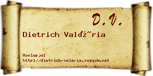 Dietrich Valéria névjegykártya